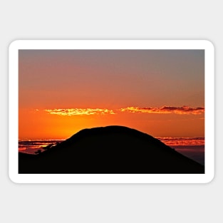 Silhouette Hill Golden Cloud Sunset Sky Landscape Sticker